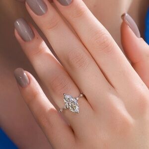 Gold Plated Marquise CZ Diamond shaped Ring. New.